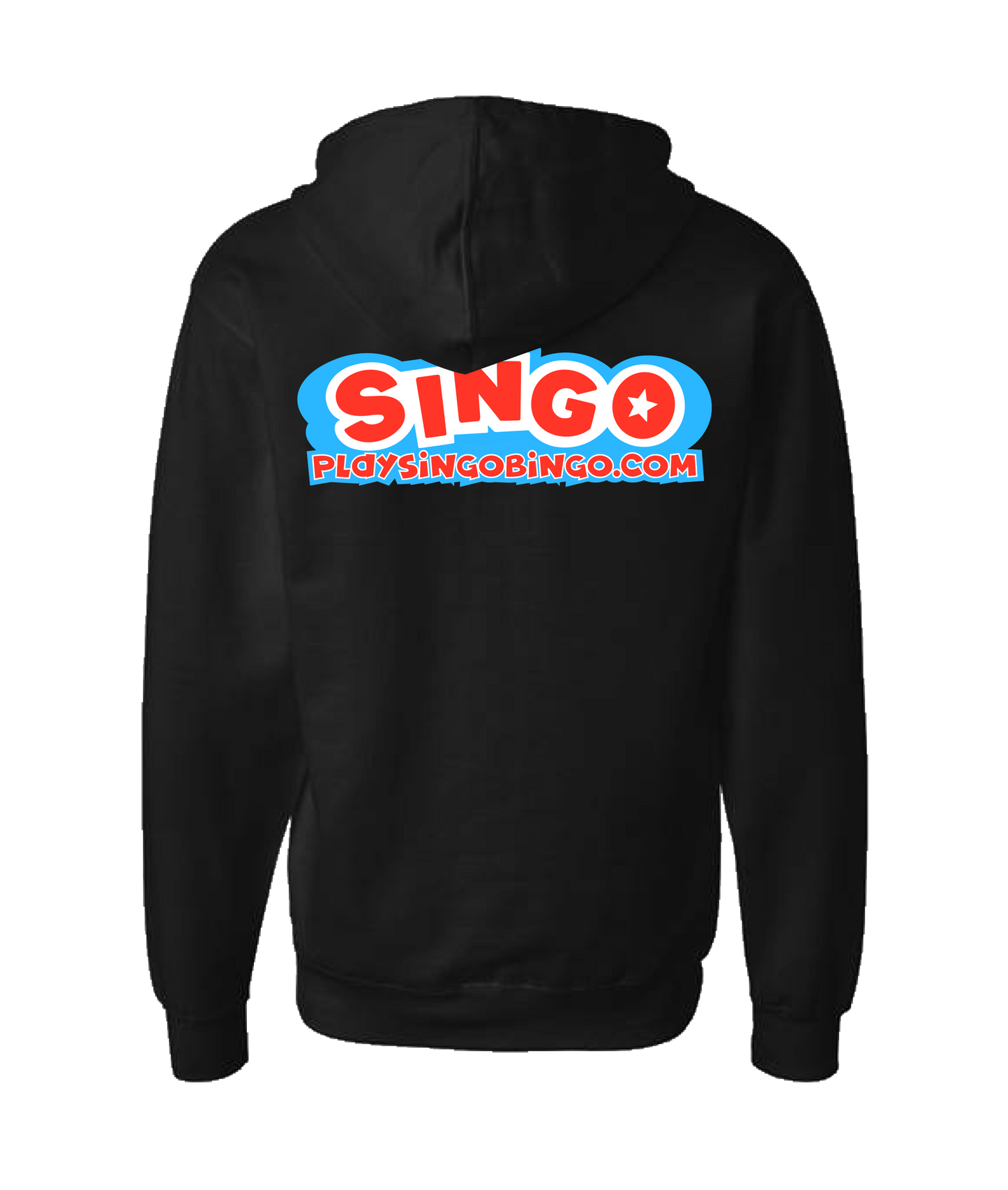 Singo Music Bingo - PlaySingoBingo.com - Black Zip Up Hoodie