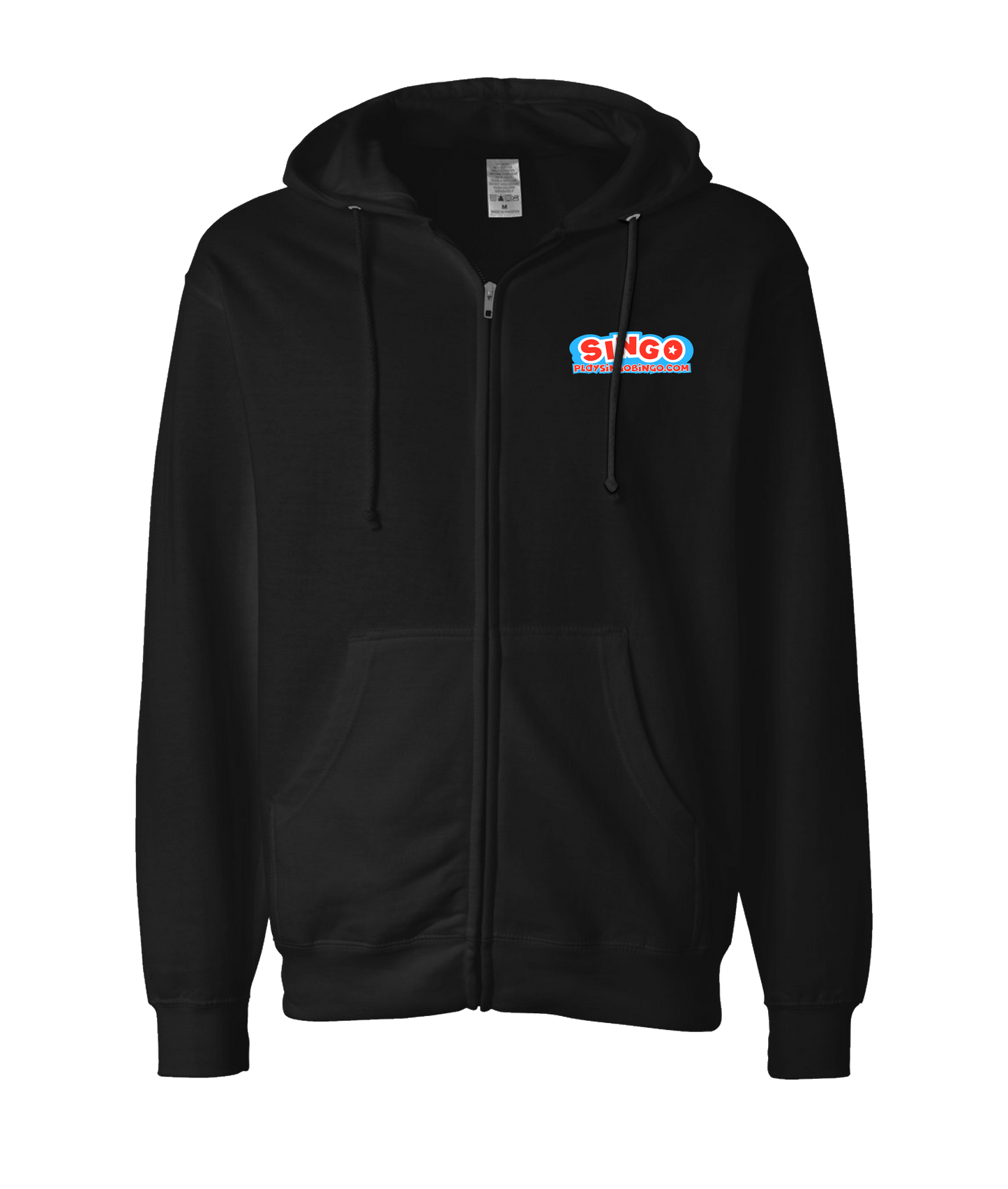 Singo Music Bingo - PlaySingoBingo.com - Black Zip Up Hoodie