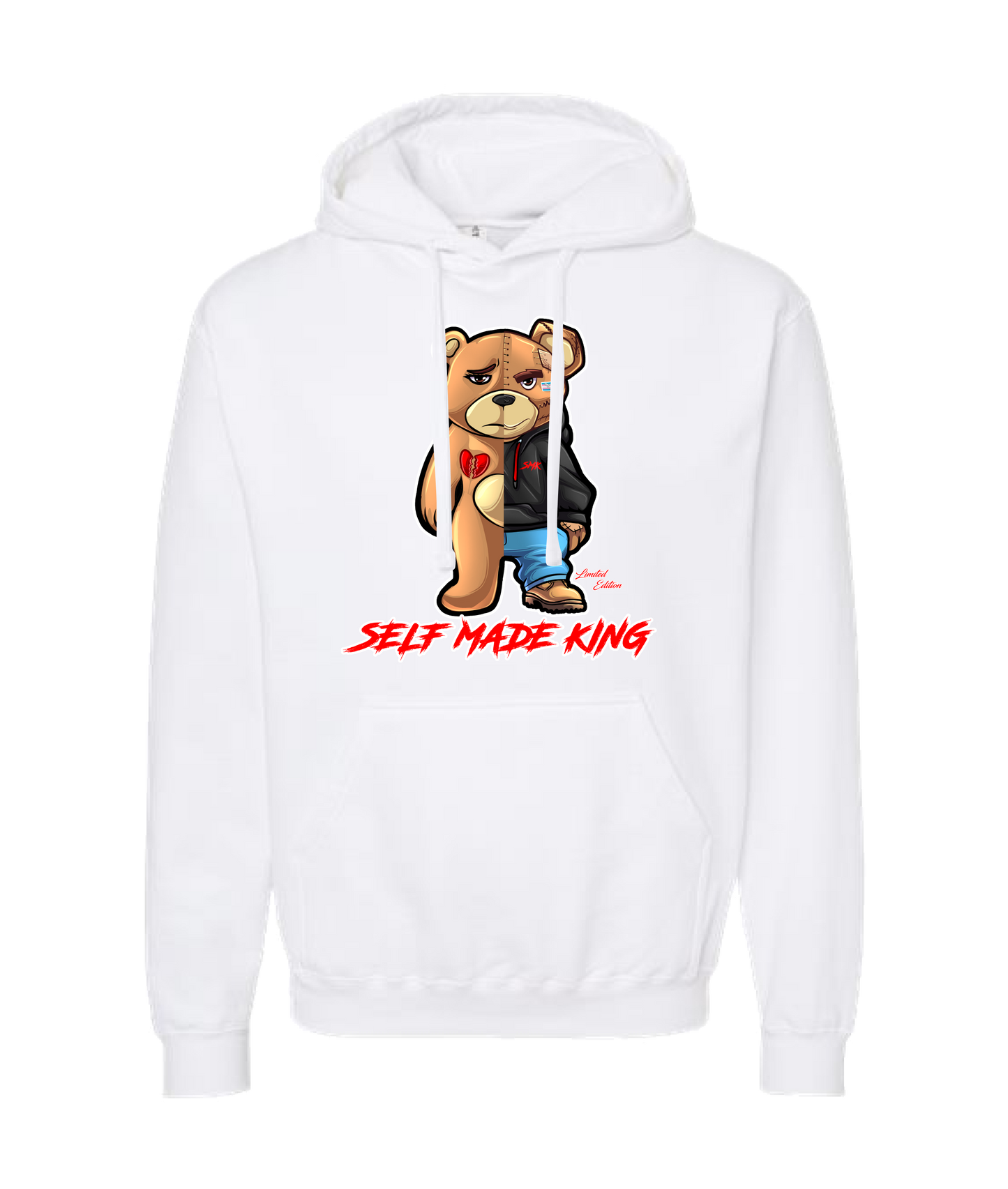Self MADE KINGZ - LOGO 1 - White Hoodie