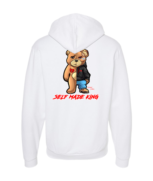 Self MADE KINGZ - LOGO 1 - White Zip Up Hoodie