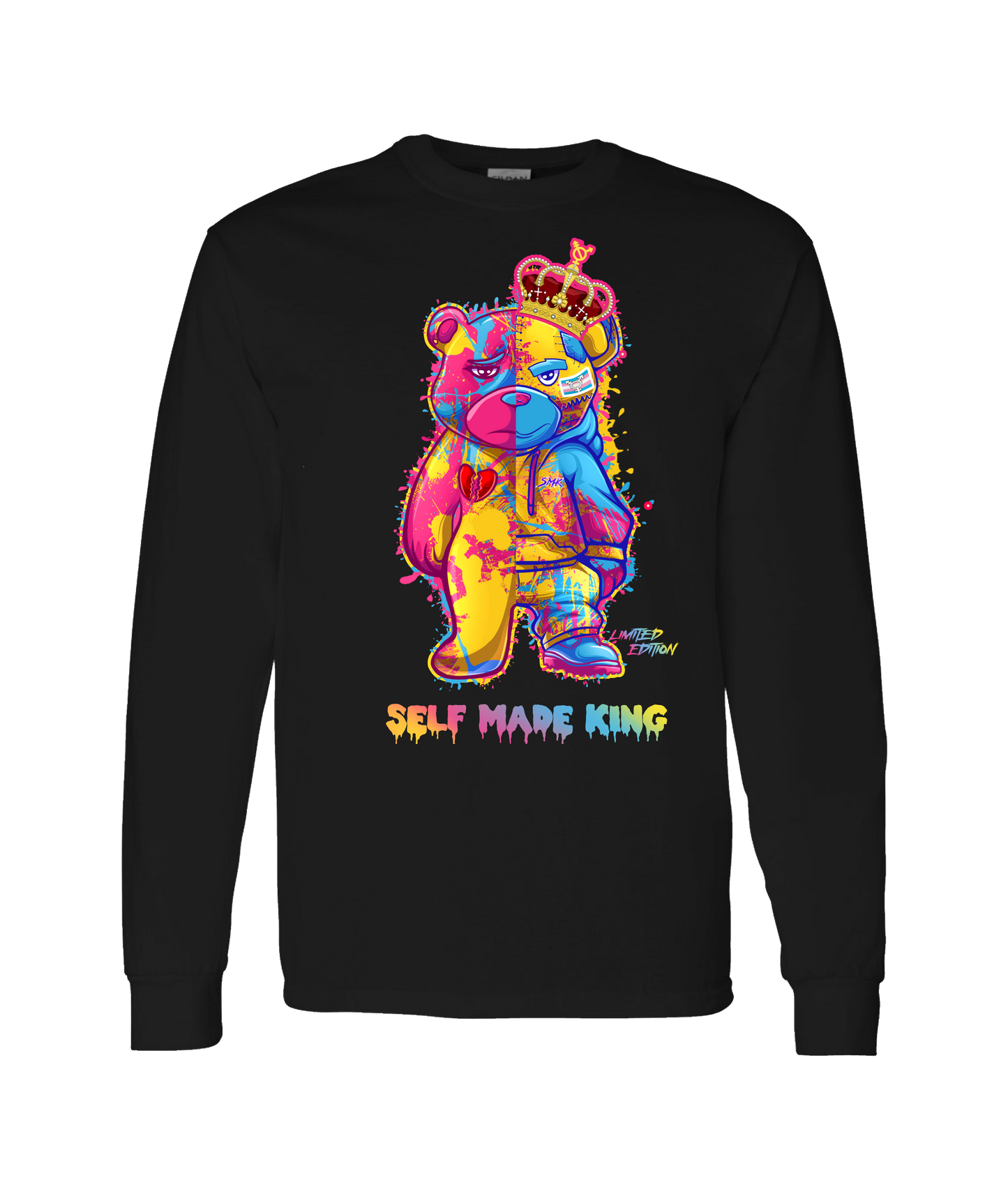 Self MADE KINGZ - LOGO 2 - Black Long Sleeve T