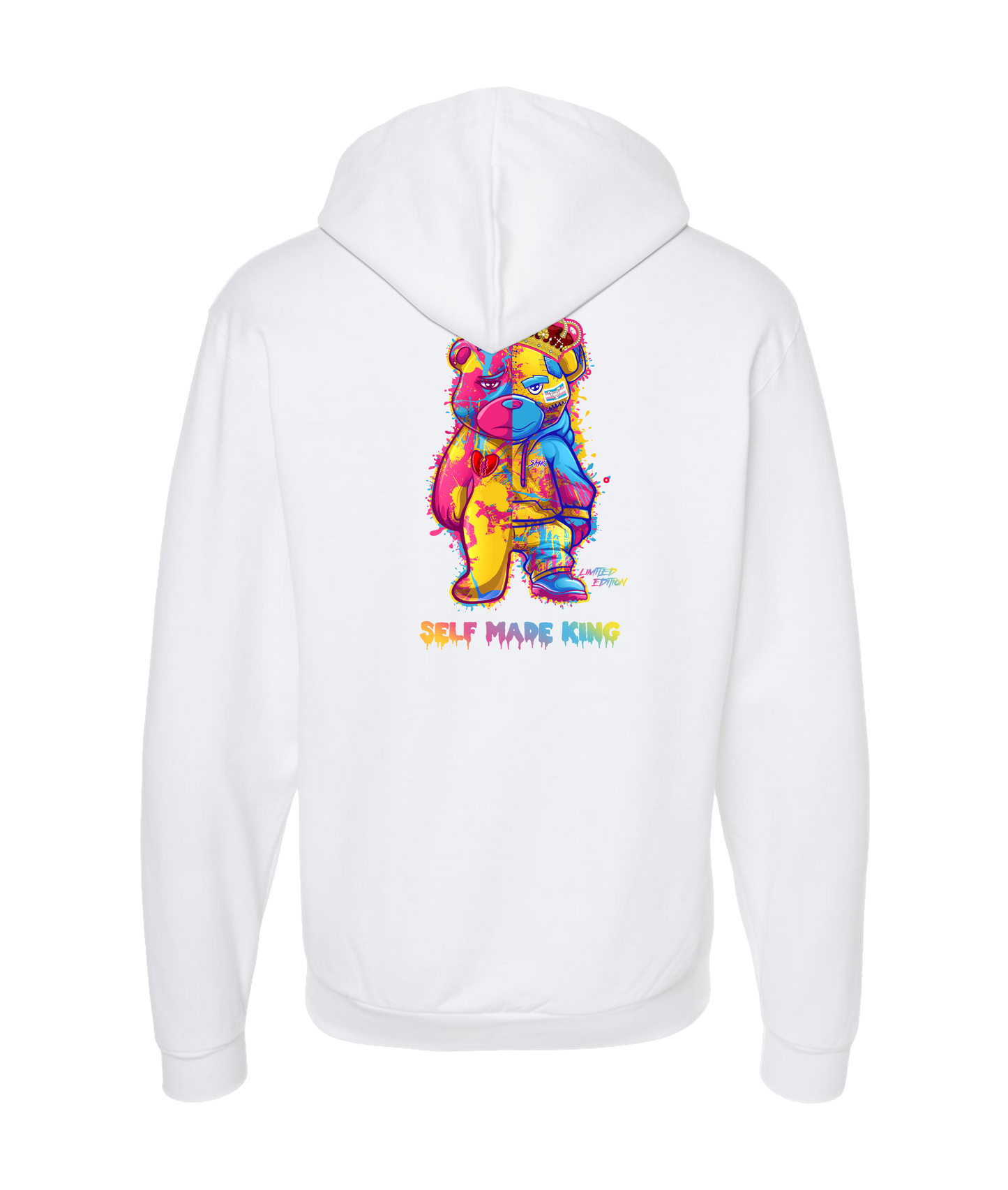 Self MADE KINGZ - LOGO 2 - White Zip Up Hoodie
