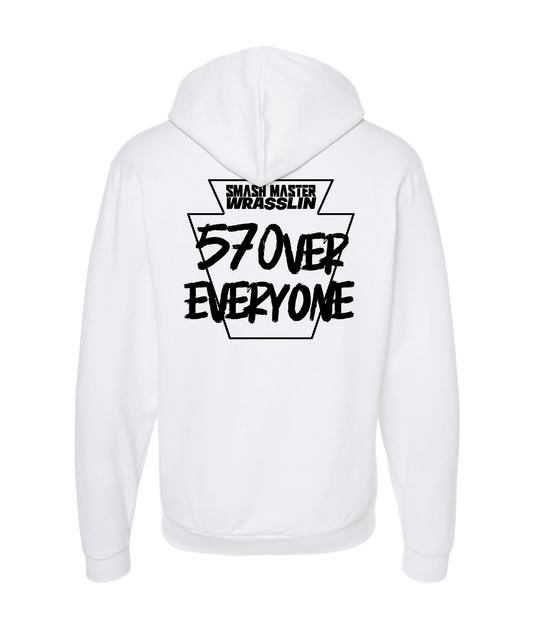 Smash Master Wrasslin - 570 OVER EVERYONE - White Zip Up Hoodie