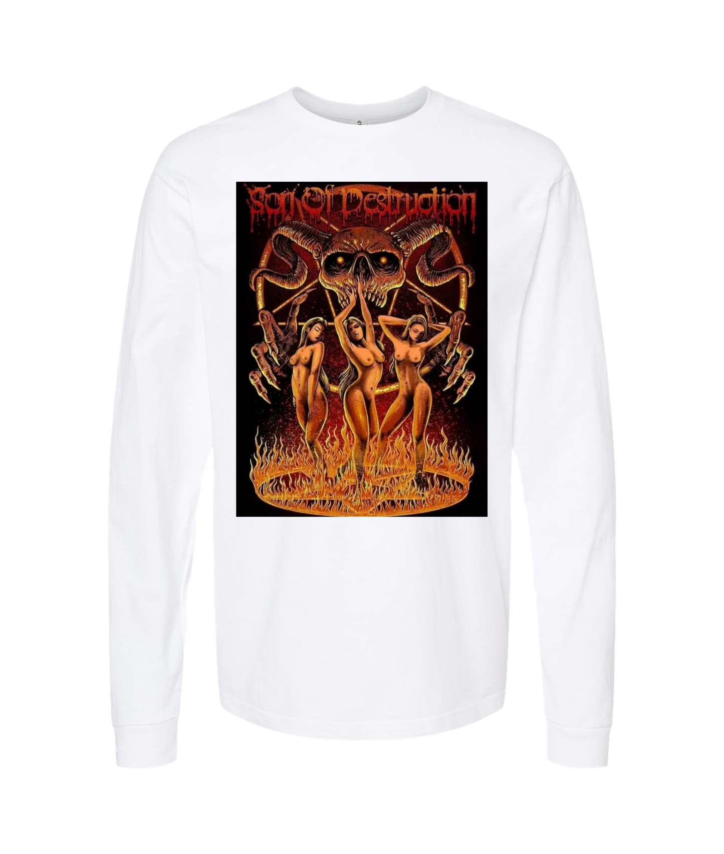 V-SODTOP - Destruction Designed - White Long Sleeve T