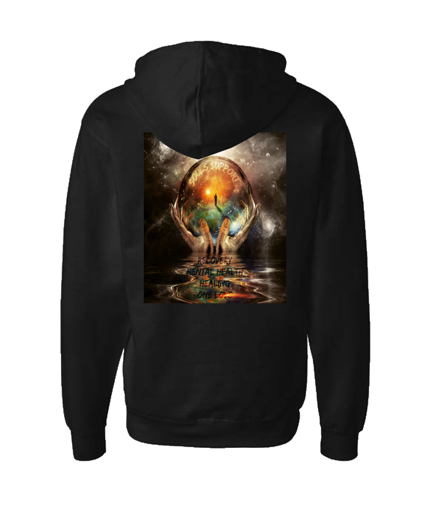Souls Support - DESIGN 2 - Black Zip Up Hoodie
