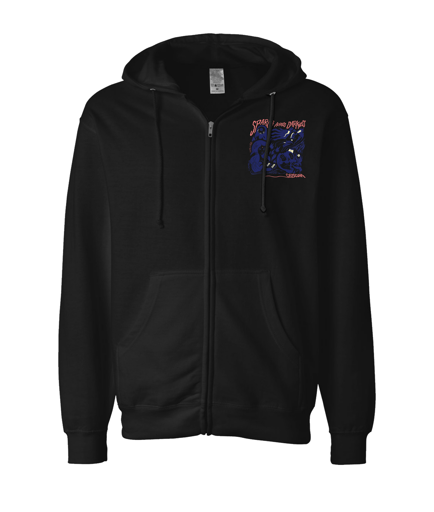 Sparks Across Darkness - Obscura - Black Zip Up Hoodie