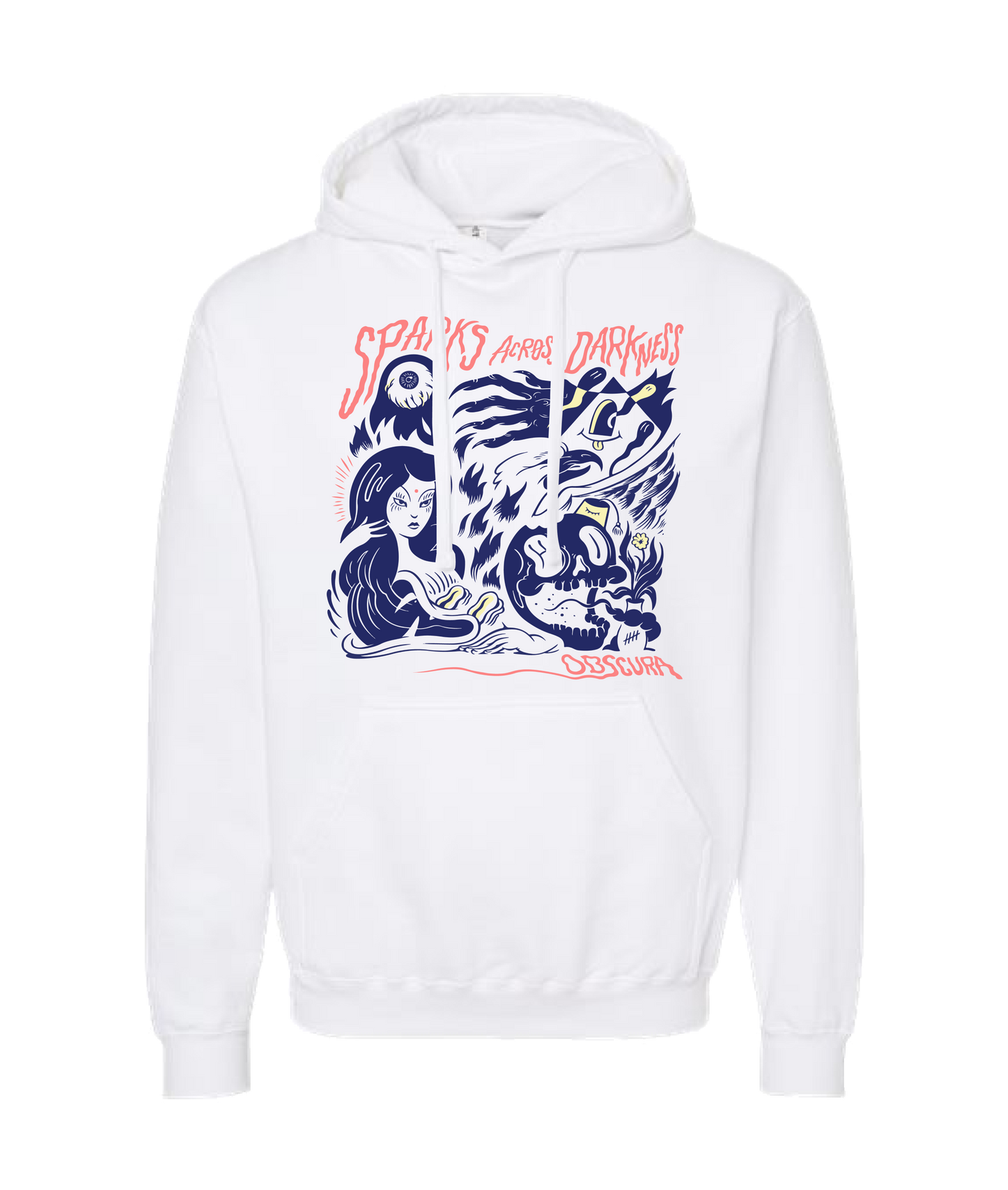 Sparks Across Darkness - Obscura - White Hoodie