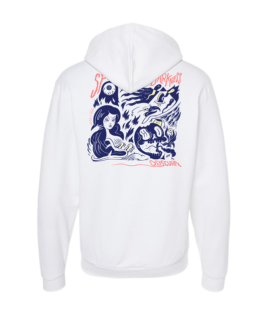 Sparks Across Darkness - Obscura - White Zip Up Hoodie