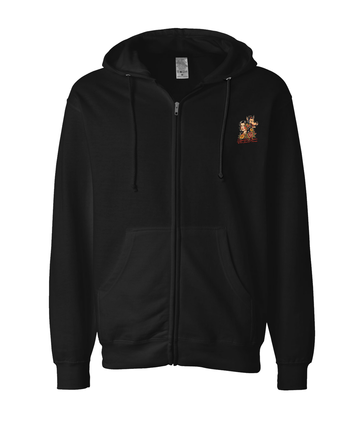 Scarlett Siren & The Howlin' Tramps - DESIGN 1 - Black Zip Up Hoodie