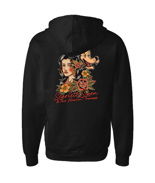 Scarlett Siren & The Howlin' Tramps - DESIGN 1 - Black Zip Up Hoodie