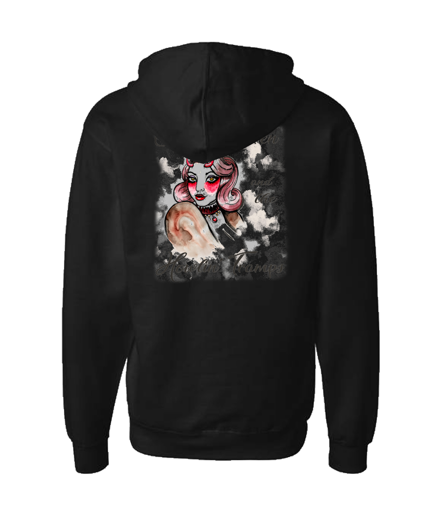Scarlett Siren & The Howlin' Tramps - DESIGN 2 - Black Zip Up Hoodie