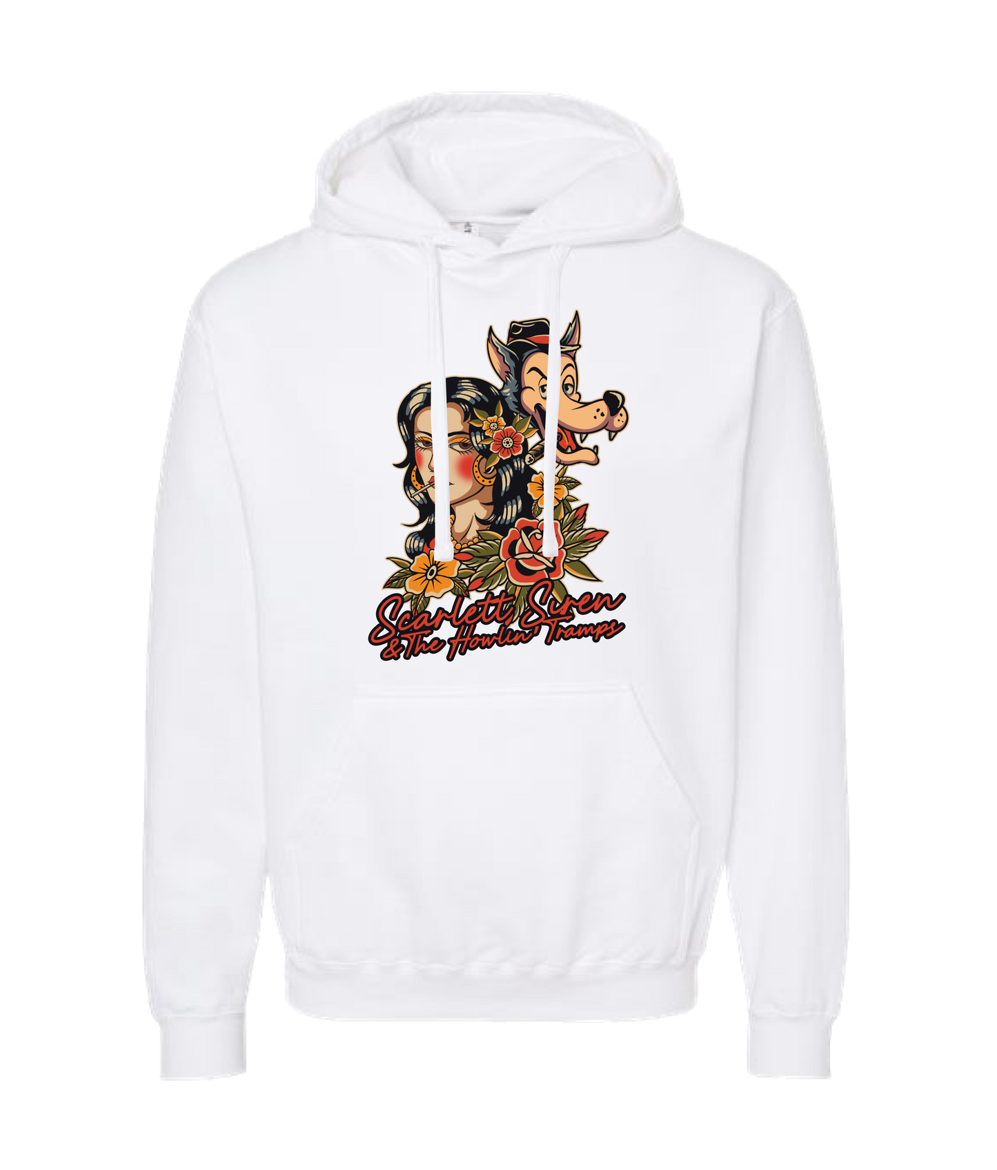 Scarlett Siren & The Howlin' Tramps - Design 1 - White Hoodie