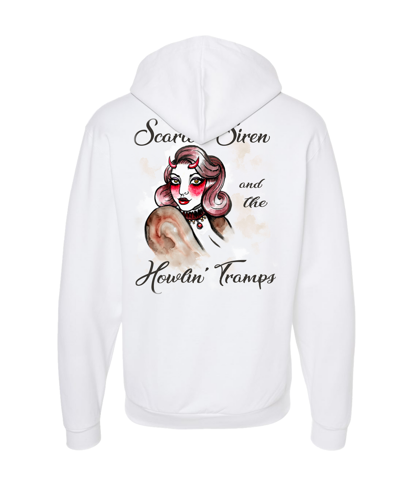 Scarlett Siren & The Howlin' Tramps - Design 2 - White Zip Up Hoodie