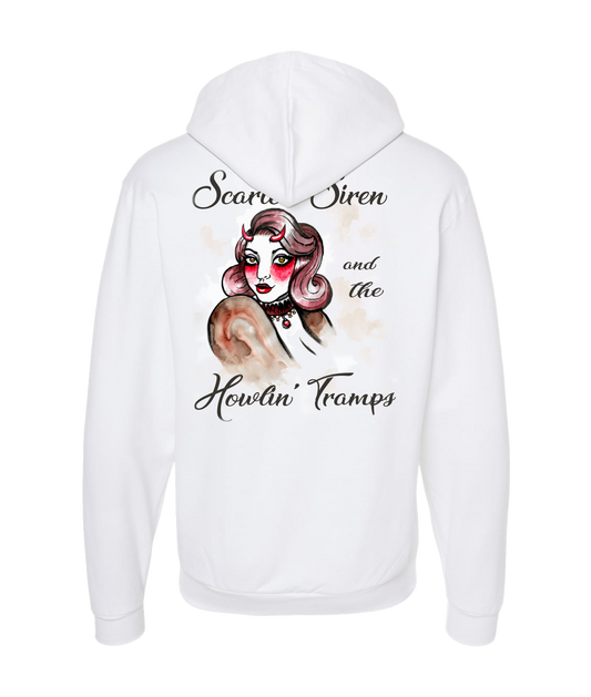 Scarlett Siren & The Howlin' Tramps - Design 2 - White Zip Up Hoodie