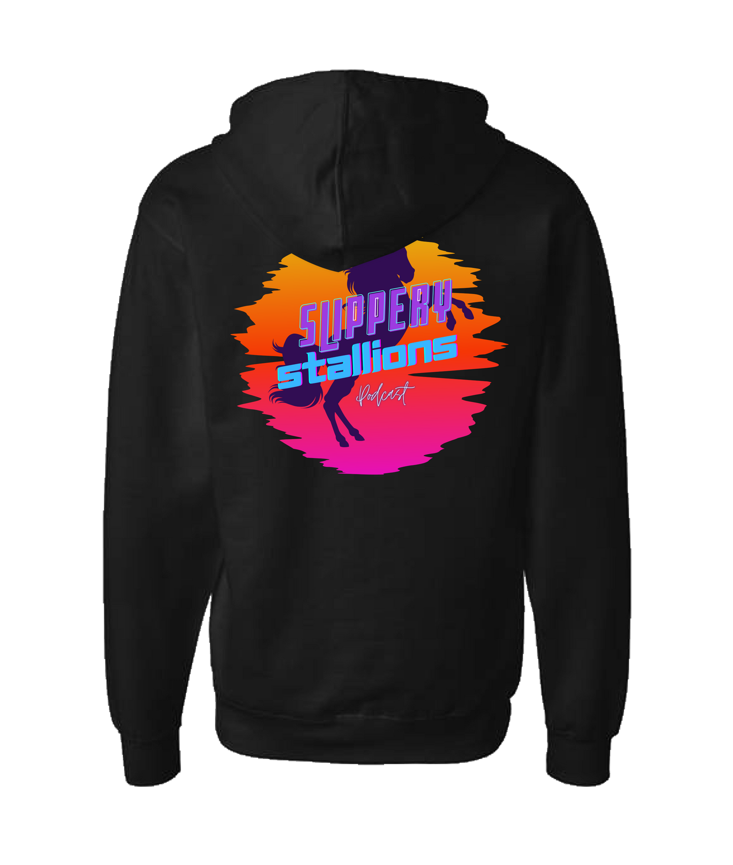 Slippery Stallions Podcast - Stallion - Black Zip Up Hoodie