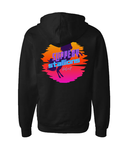 Slippery Stallions Podcast - Stallion - Black Zip Up Hoodie