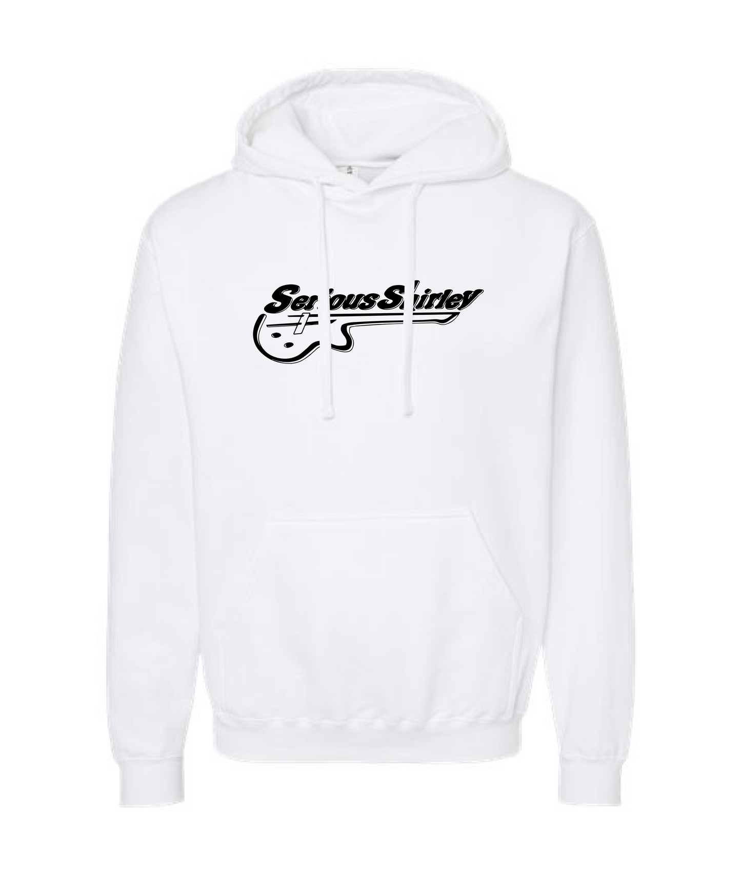 Serious Shirley - Guitar Logo - White Hoodie