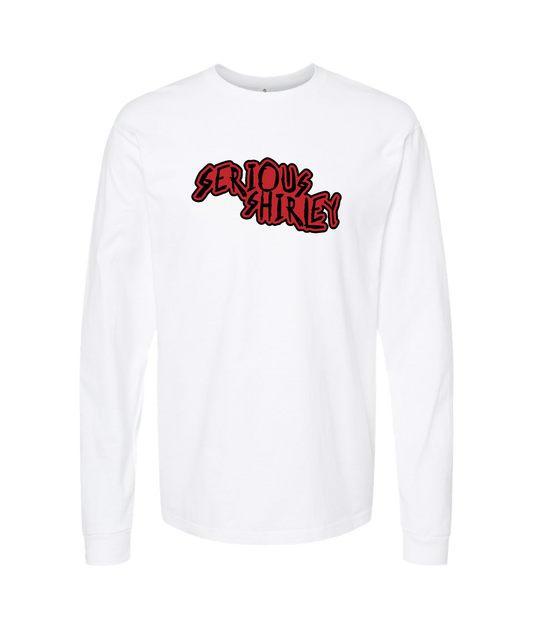 Serious Shirley - Red Scratch - White Long Sleeve T