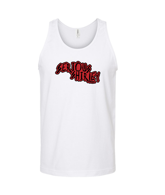 Serious Shirley - Red Scratch - White Tank Top