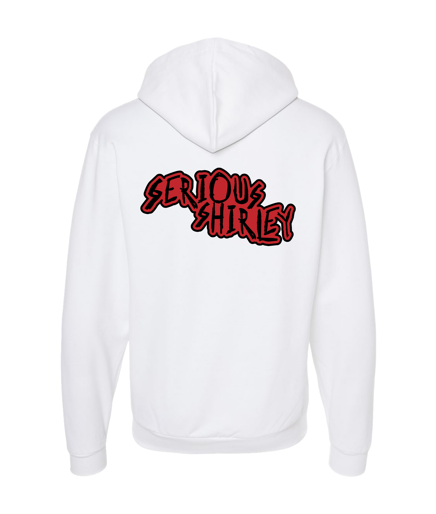Serious Shirley - Red Scratch - White Zip Up Hoodie