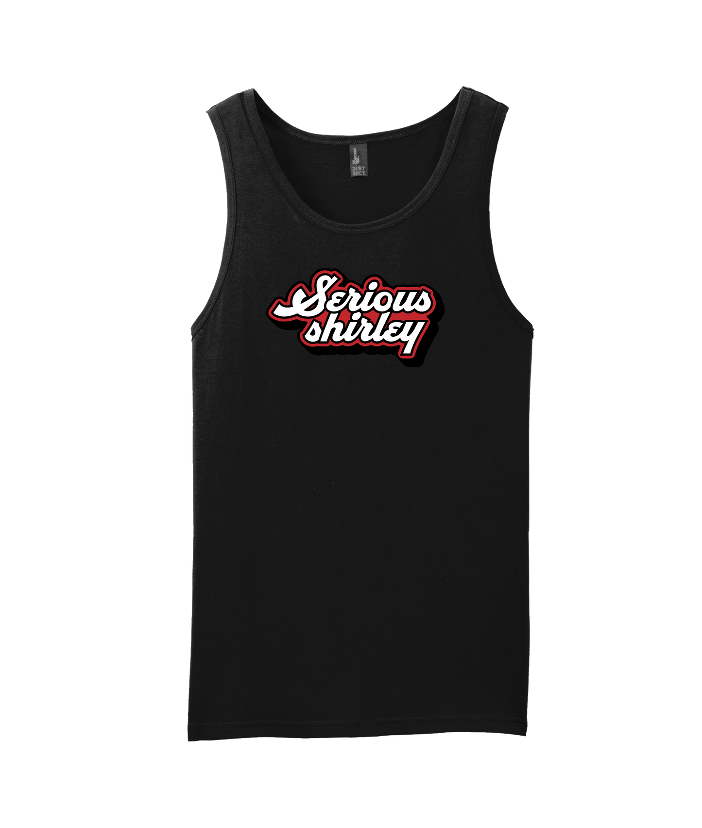 Serious Shirley - Red and White Logo - Black Tank Top