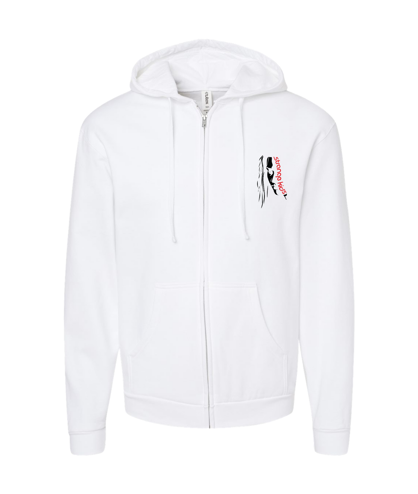 Strange Kids - Silhouette - White Zip Up Hoodie