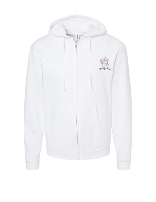 Strange Kids - Bury The Bodies - White Zip Up Hoodie