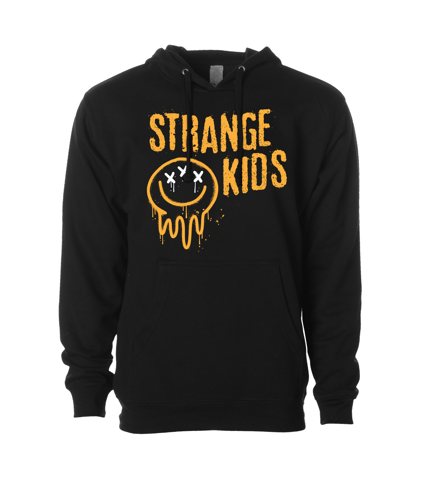 Strange Kids - Smile Stacked - Black Hoodie