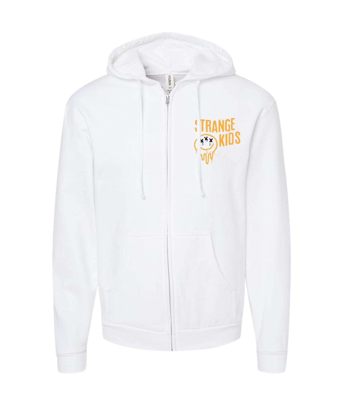 Strange Kids - Smile Stacked - White Zip Up Hoodie