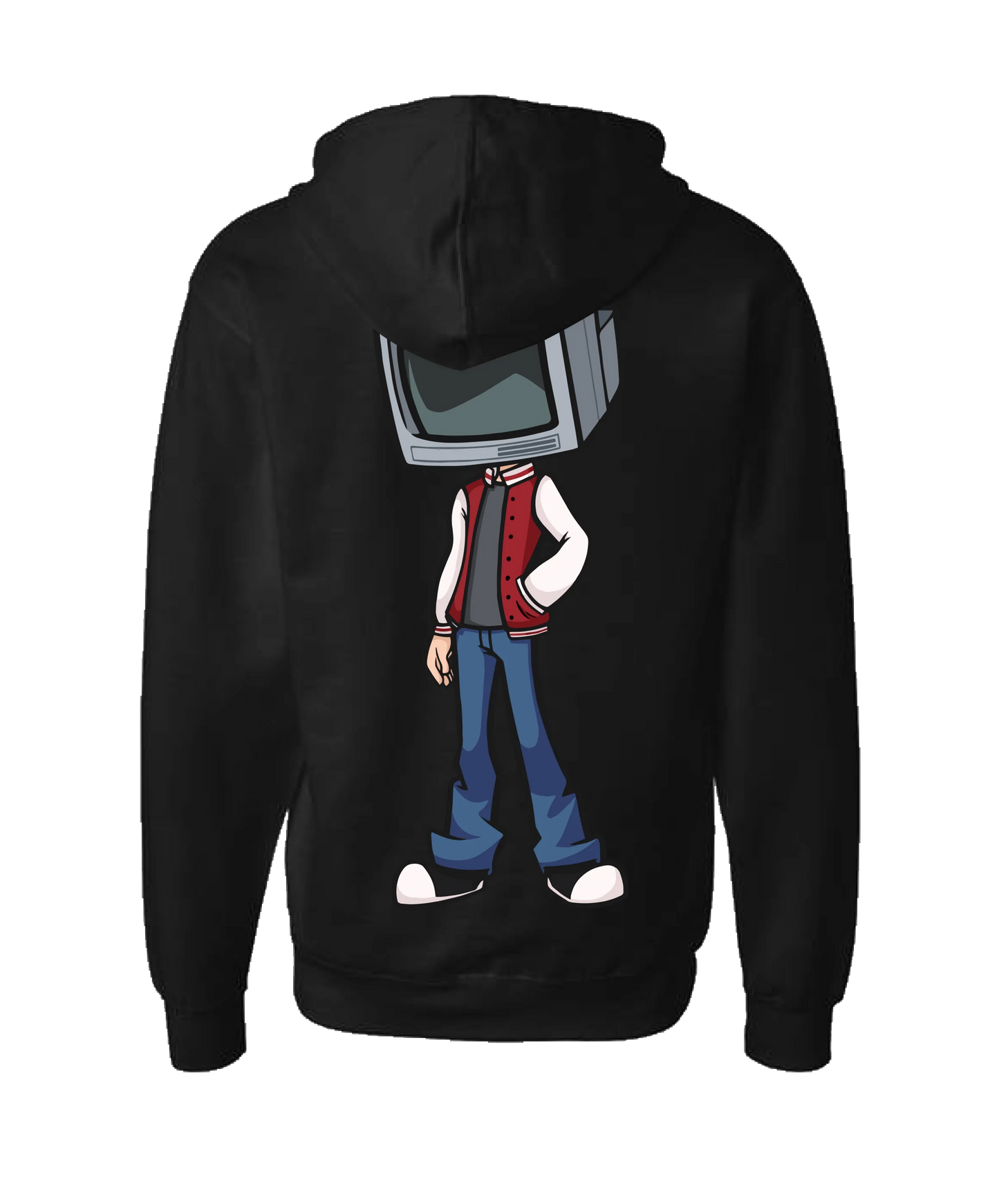 Static Snow - TV Head 1 - Black Zip Up Hoodie