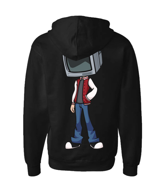 Static Snow - TV Head 1 - Black Zip Up Hoodie