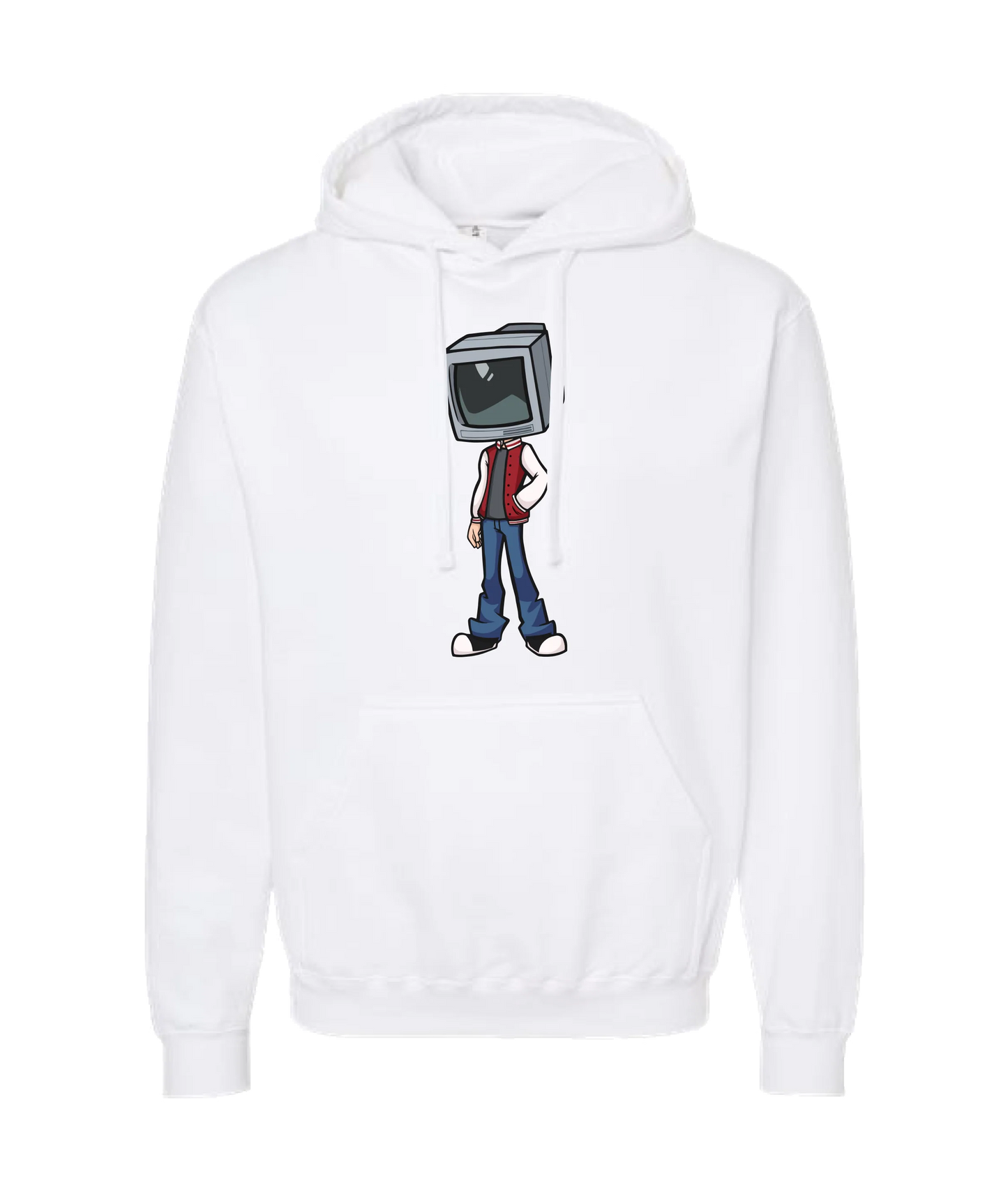 Static Snow - TV Head 1 - White Hoodie