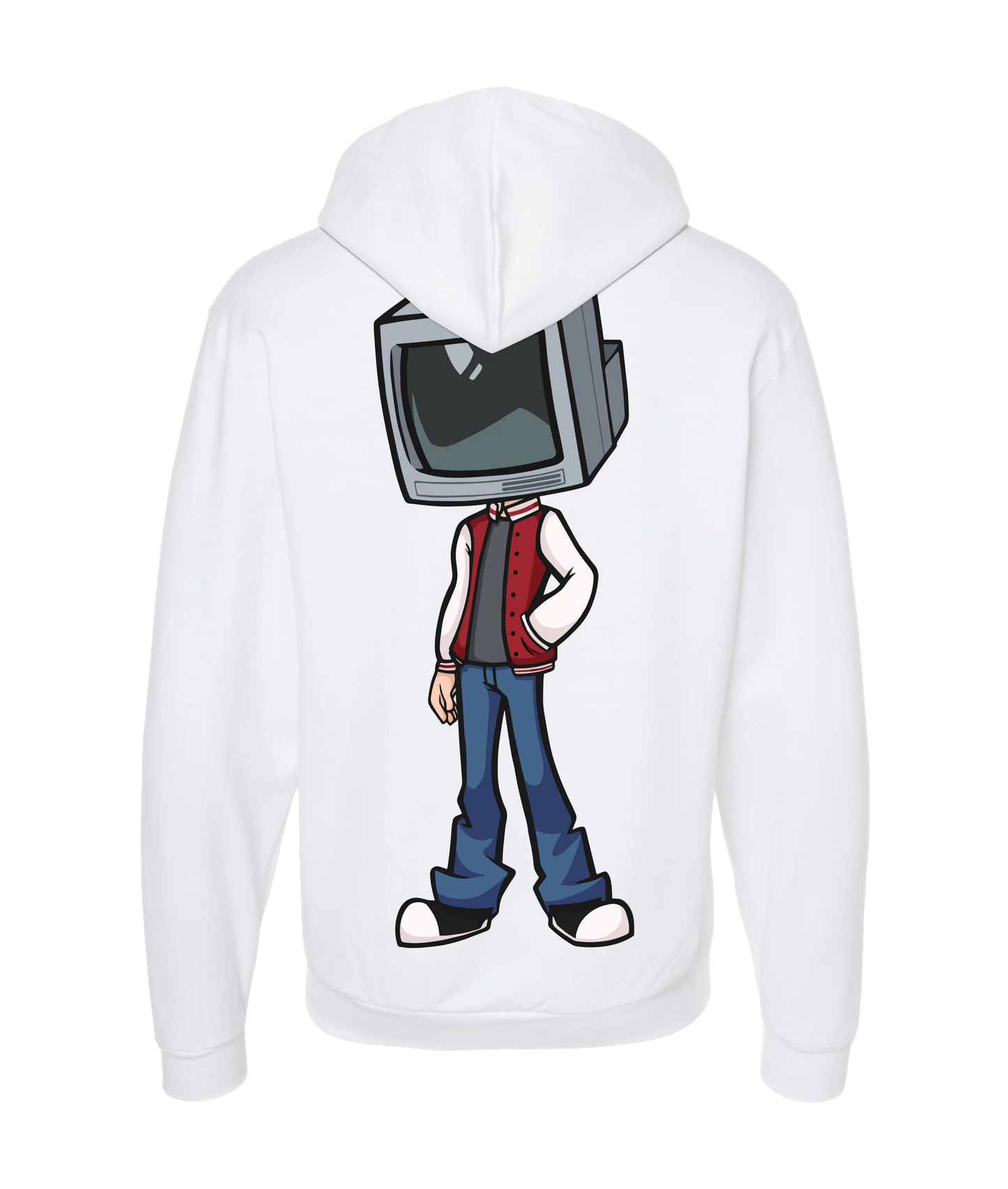 Static Snow - TV Head 1 - White Zip Up Hoodie