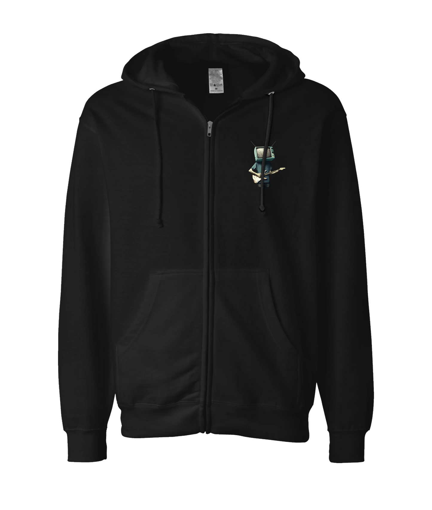 Static Snow - TV Head 2 - Black Zip Up Hoodie