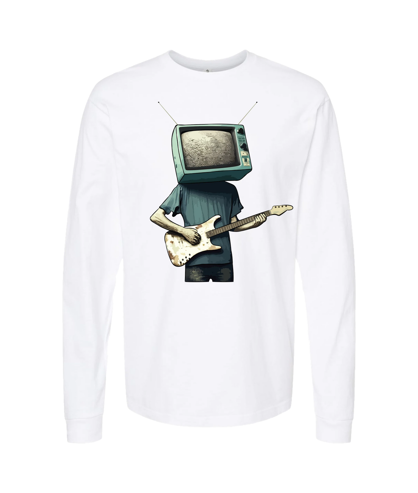 Static Snow - TV Head 2 - White Long Sleeve T