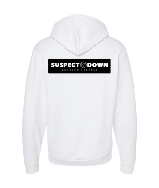 Suspect Down - PROBLEM SOLVERS - White Zip Up Hoodie