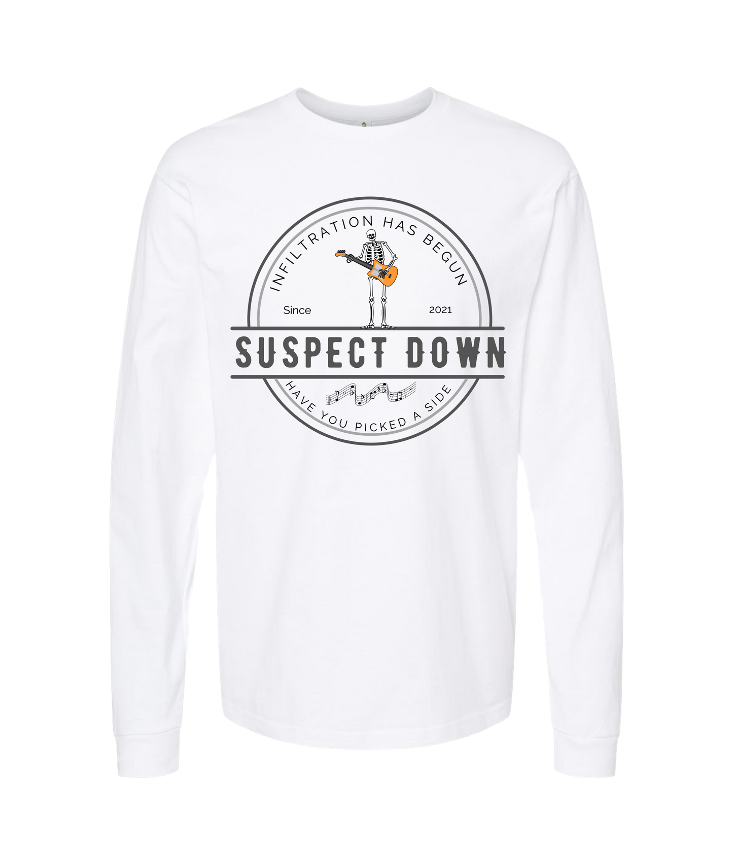 Suspect Down - INFILTRATION - White Long Sleeve T