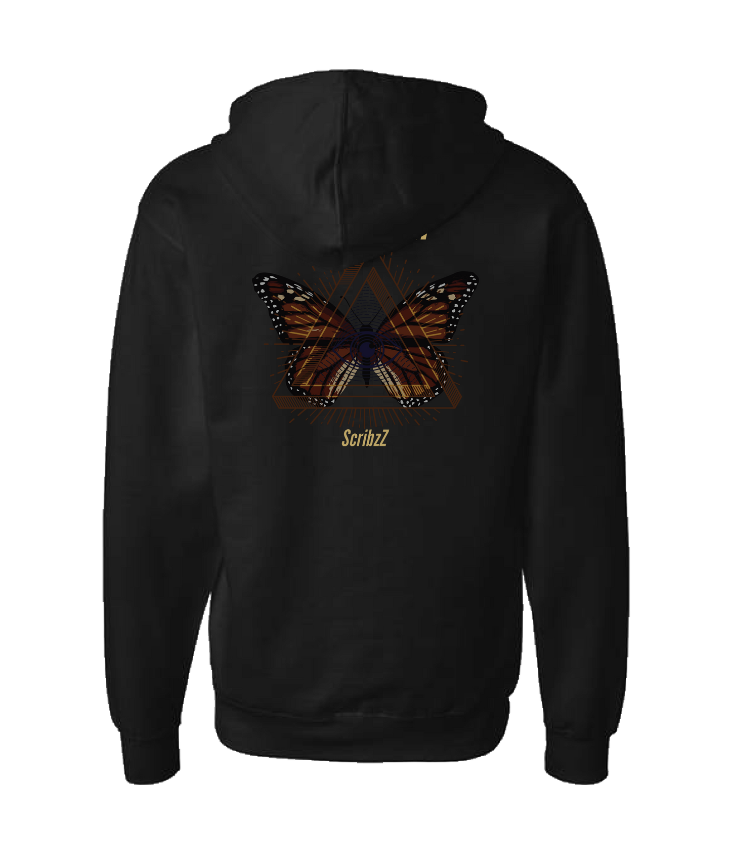 ScribzZ - Monarch - Black Zip Up Hoodie