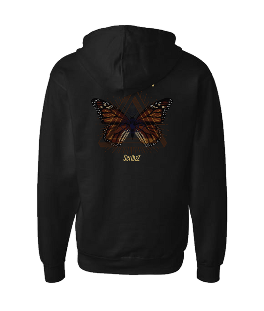 ScribzZ - Monarch - Black Zip Up Hoodie
