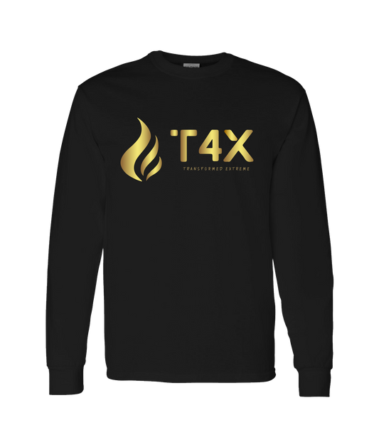 T4E (Trans4ormed Extreme) - GOLD FLAME - Black Long Sleeve T