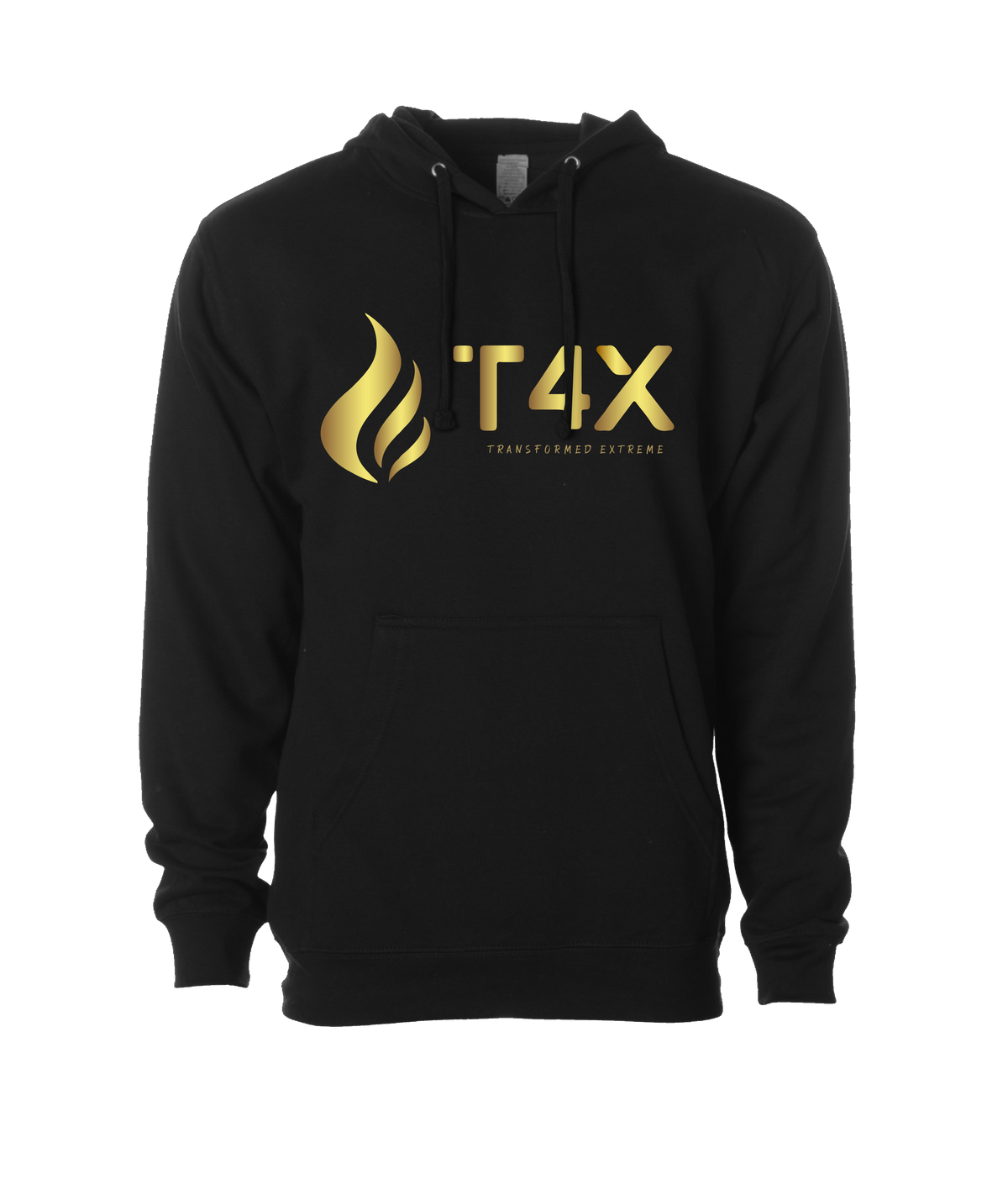 V-T4ETOP - GOLD FLAME - Black Hoodie