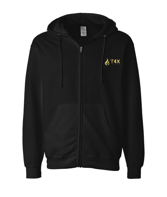 T4E (Trans4ormed Extreme) - GOLD FLAME - Black Zip Up Hoodie