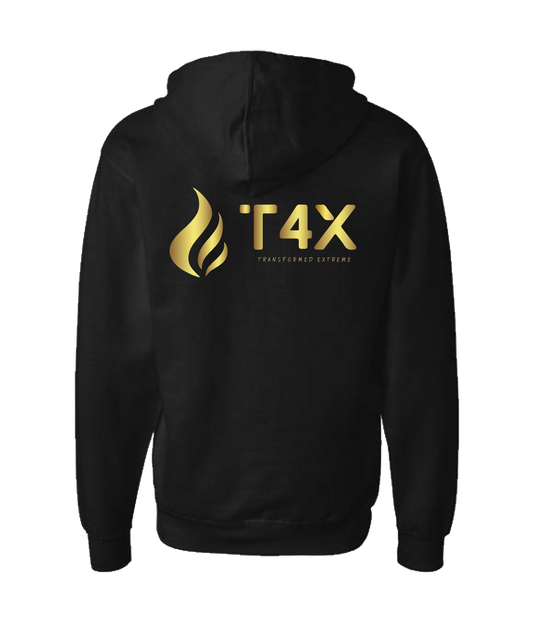V-T4ETOP - GOLD FLAME - Black Zip Up Hoodie