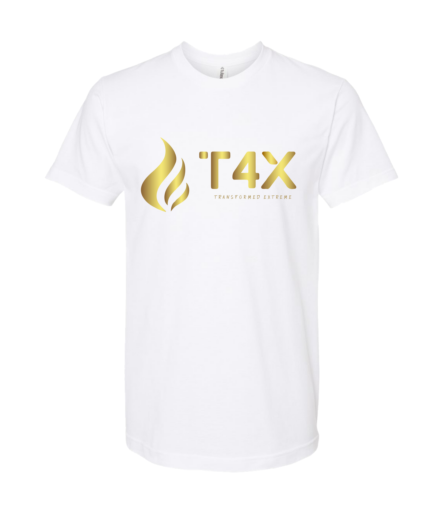 V-T4ETOP - GOLD FLAME - White T Shirt