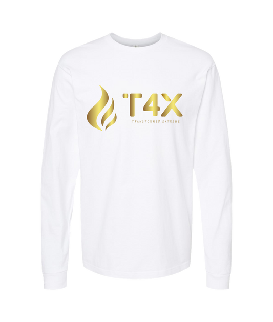 T4E (Trans4ormed Extreme) - GOLD FLAME - White Long Sleeve T