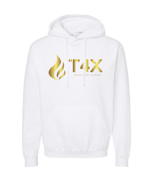 T4E (Trans4ormed Extreme) - GOLD FLAME - White Hoodie