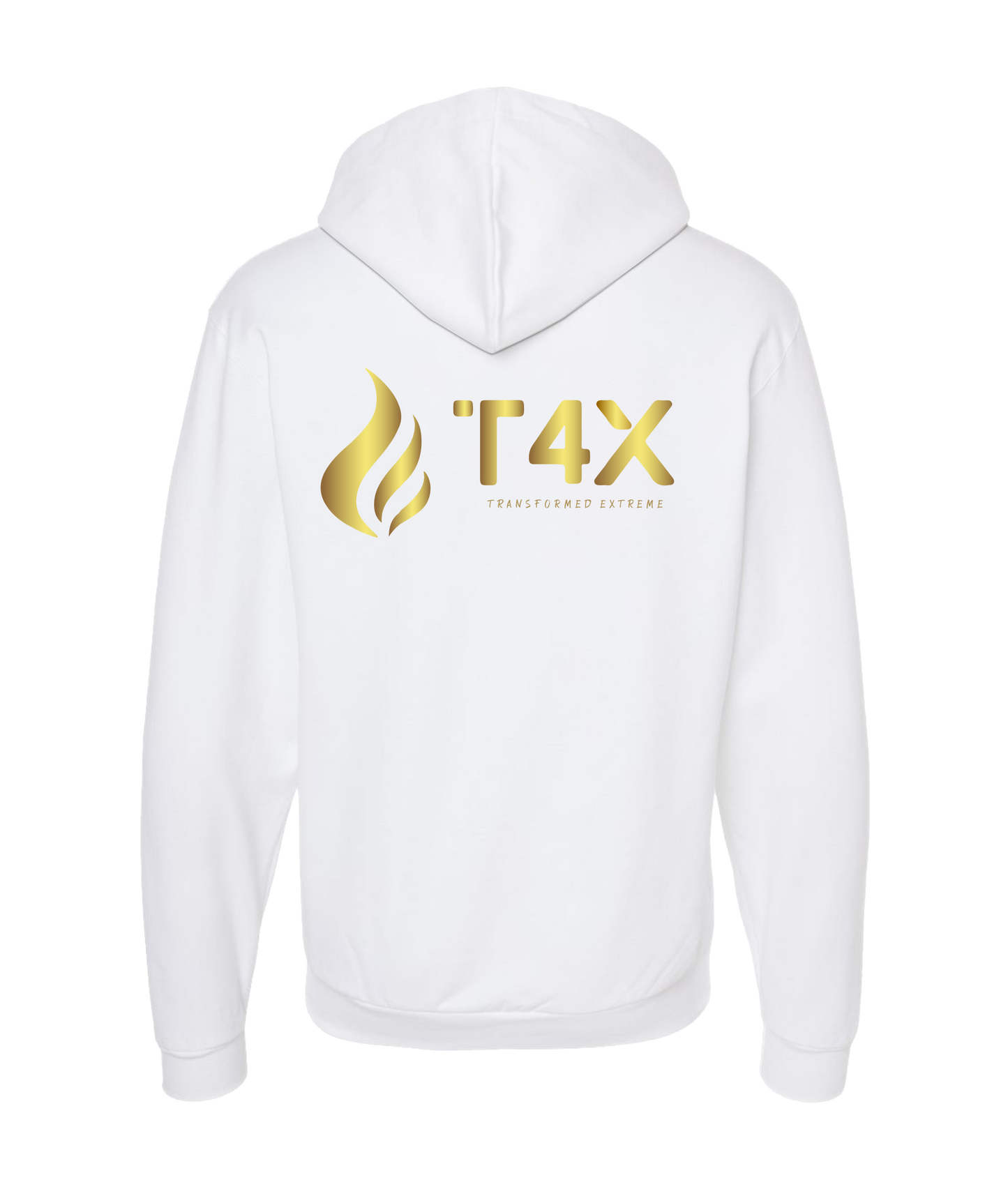 V-T4ETOP - GOLD FLAME - White Zip Up Hoodie