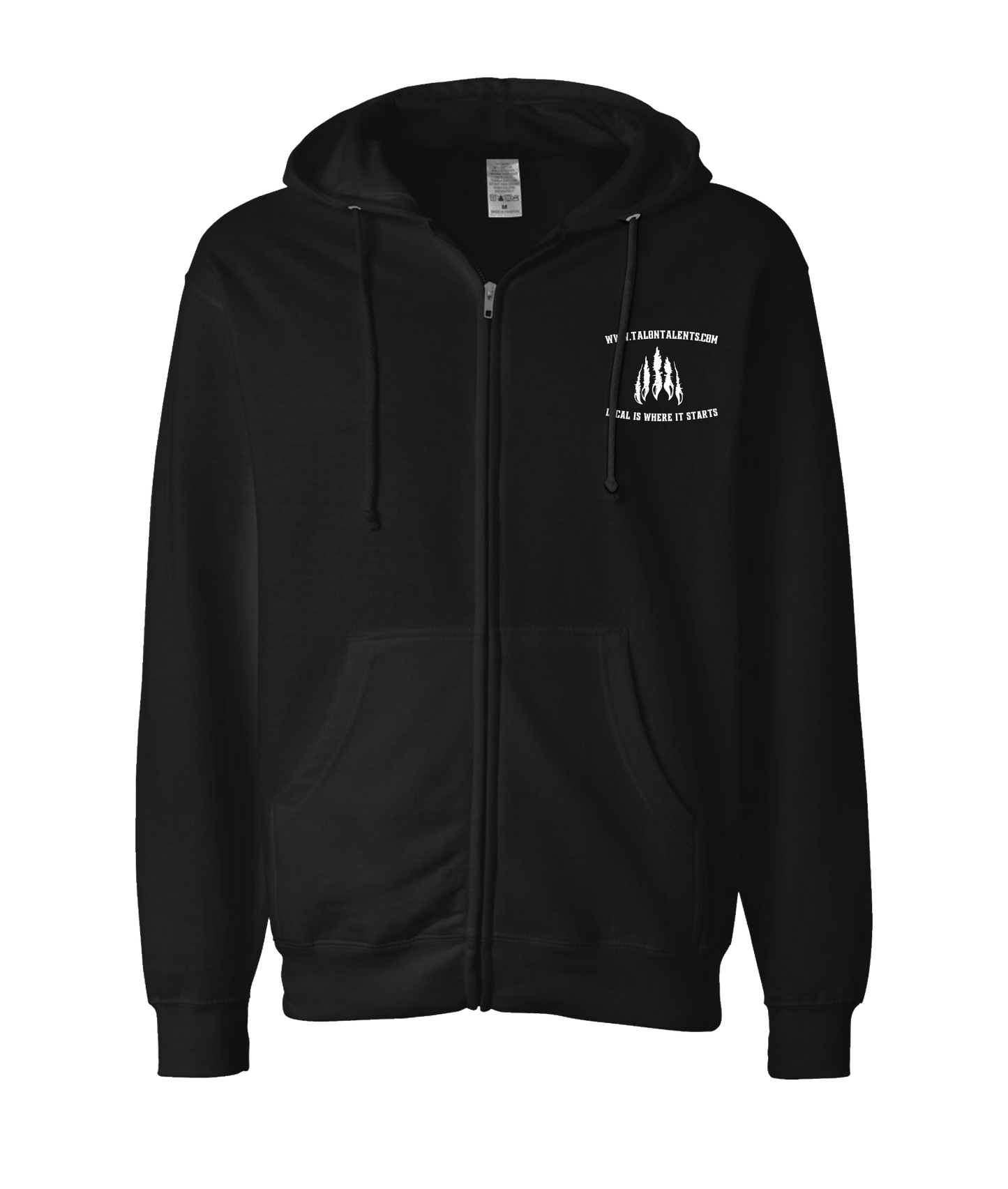 V-TALTOP - LIWIS - Black Zip Up Hoodie
