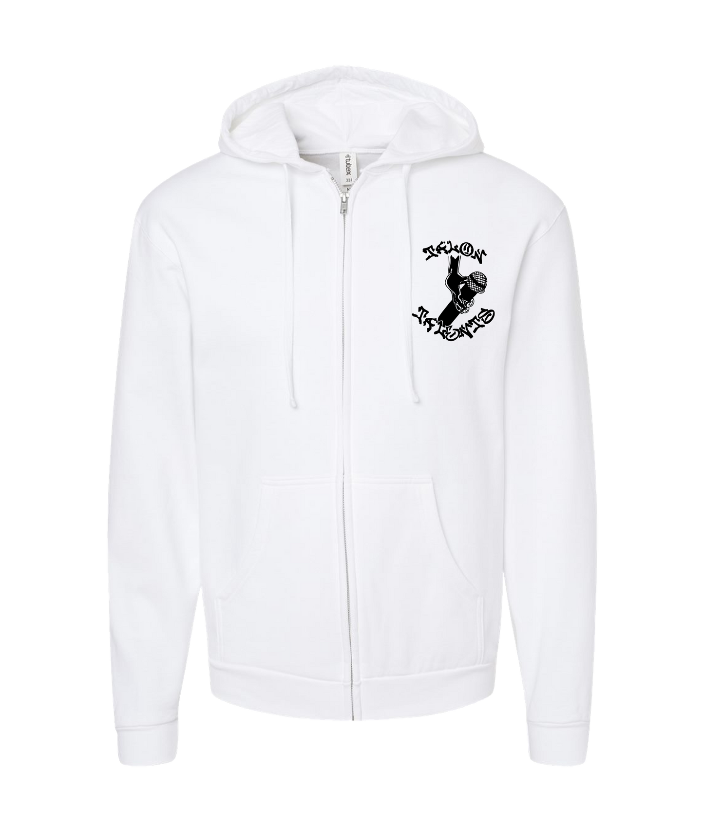 Talon Talents - TALON MIC - White Zip Up Hoodie