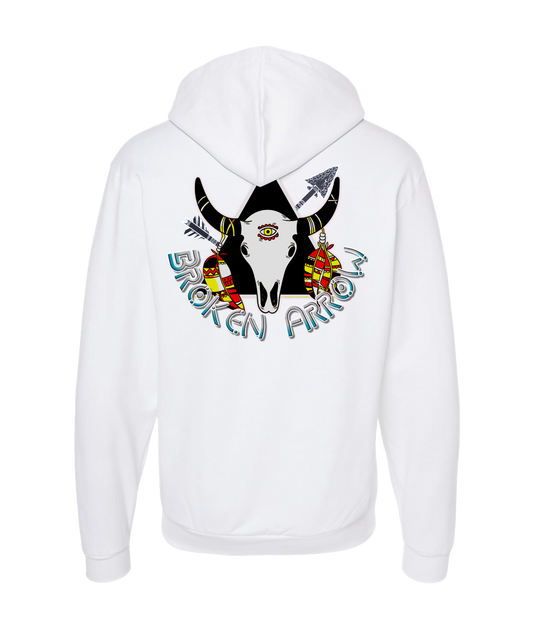 V-TBBATOP - Broken Arrow 1 - White Zip Up Hoodie
